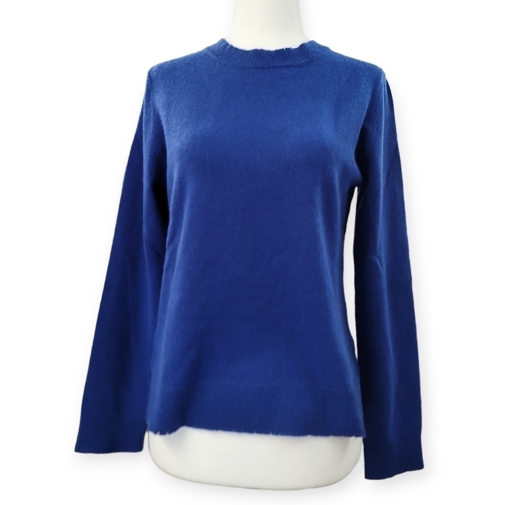 Nicole Miller Artelier 100%Cashmere distressed Hem Pullover